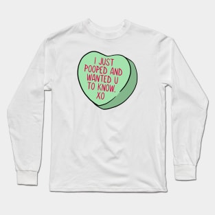 Funny Candy Heart Pooped Long Sleeve T-Shirt